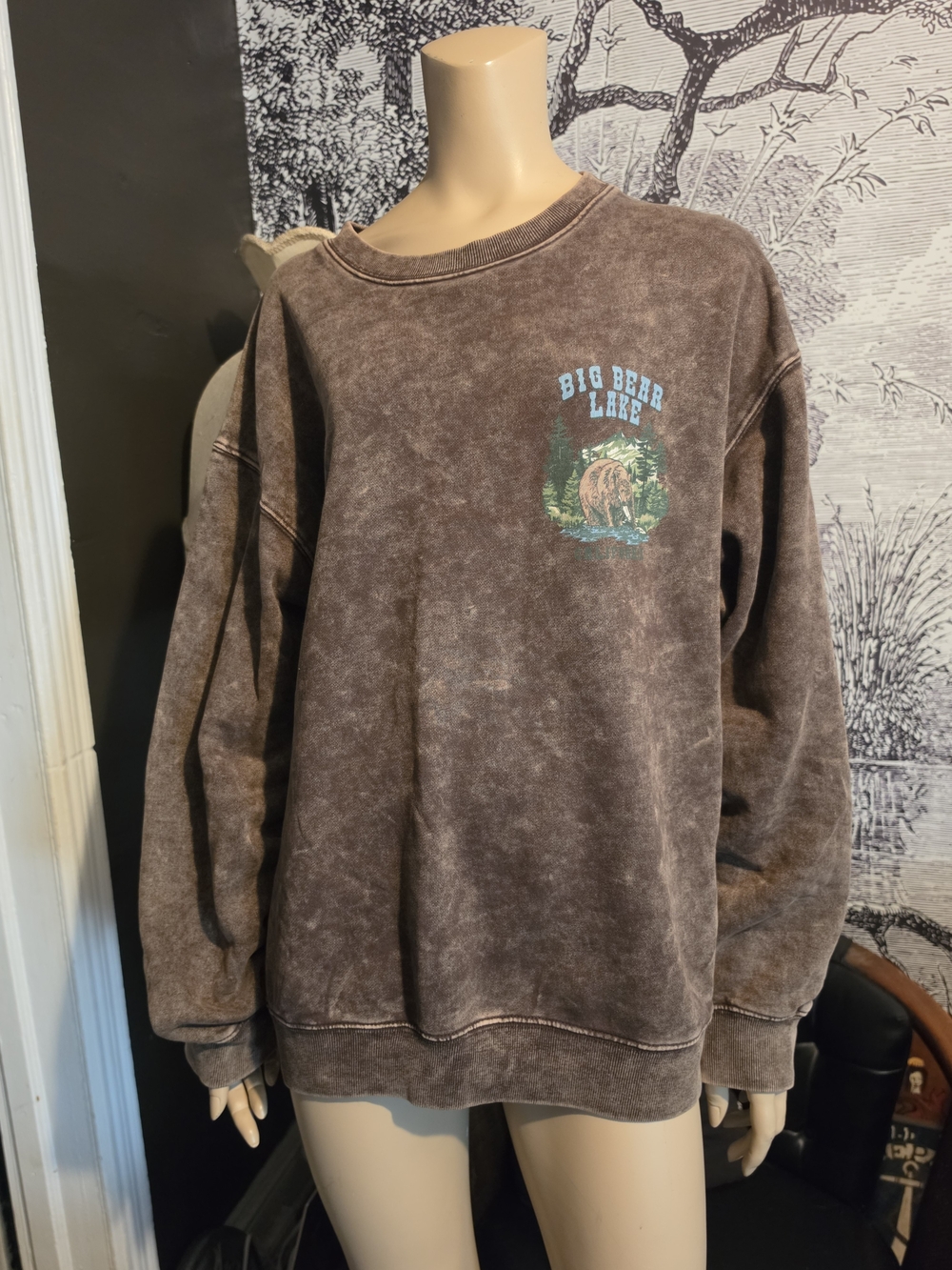 Fashion Nova Big Bear Lake Oversized Graphic Crewneck Sweatshirt XL